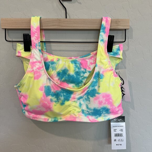 NWT Endless Waves Tie Dye 2 Piece Bikini Set Size Medium Yellow Pink Blue - Picture 1 of 10